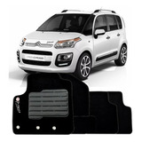Jogo Tapete Carpete Logo Bordado Citroen C3 Picasso 09 2010 2011 2012 2013 2014 2015 2016 2017 2018 2019 Padrão Original