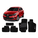 Jogo Tapete Carpete Preto Bordado P Fiat Argo 20 21 22