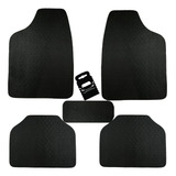 Jogo Tapete Carro Borracha Mitsubishi 4 Pçs Preto Lixeira