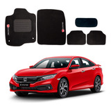 Jogo Tapete De Carpete Preto Honda Civic G10 2017 A 2023
