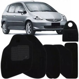 Jogo Tapete Lixeira Carpete Honda Fit 2005 2006 2007 Logo 