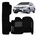 Jogo Tapete New Civic 2007 2008 2009 2010 2011 Carpete Preto