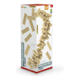 Jogo Torre Equilibrio Em Madeira 54 Peças Brinquedos Junges