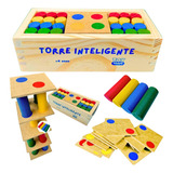 Jogo Torre Inteligente Madeira Brinquedo Educativo Kit