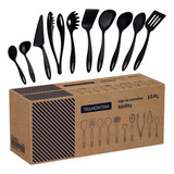 Jogo Utensílios Cozinha 10pçs Tramontina Ability Nylon Preto