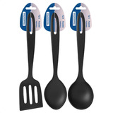 Jogo Utensílios Cozinha Tramontina Ability Nylon Preto 03 Pç