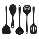 Jogo Utensílios Espátula Colher Concha Escumadeira Silicone