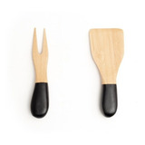 Jogo Utensílios Para Queijo Bambu C Cabo Preto 2pçs Oikos