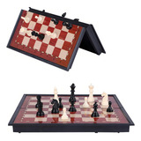Jogo Xadrez Magnético Dobrável Tabuleiro Conjunto 32 Peças 25cm