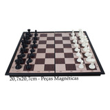 Jogo Xadrez Tabuleiro Luxo 20x20 Cm Dobrável Magnético Imã