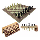 Jogo Xadrez Tabuleiro Madeira Profissional 3 Em 1 Magnetico