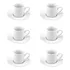 Jogo Xícaras Café Brancas Com Pires 12 Peças Porcelana 90ml