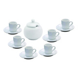 Jogo Xicaras Café C Pires E Açucareiro Porcelana 13 Pçs
