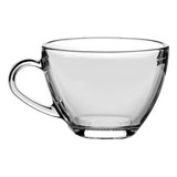Jogo Xicaras Café chá Vidro Transparente 225ml 6 Pç S Pires