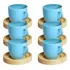 Jogo Xícaras Café Com Pires Madeira 12 Peças Porcelana 95ml