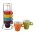 Jogo Xícaras De Café 6 Und 50ml Porcelana Colorida Suporte