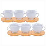 Jogo Xícaras De Café 90ml Porcelana Com Pires 12 Peças Cor Branco Dourado Losango
