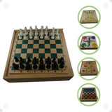 Jogos Tabuleiro 5 Em 1 Xadrez Dama Ludo Trilha Jogo Da Velha