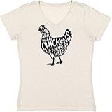 John Deere Oatmeal Women S V Neck T Shirt Graphic Tee Chickens Oatmeal Medium