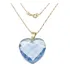 Joia Cordão 40 Cm E Pingente Cristal Água Marinha 18k/750