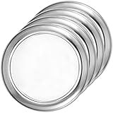 JOIKIT Pacote Com 4 Pratos De Aço Inoxidável De 30 5 Cm Pratos De Jantar Redondos De Metal Pratos De Jantar De Utensílios De Cozinha Bandeja De Servir Pratos De Acampamento Grandes Para Churrasco 