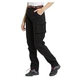 JOMLUN Calças Femininas Softshell Forradas Com Lã Para Caminhadas Isoladas Ao Ar Livre Calças De Esqui Impermeáveis Quentes Calças De Inverno Preto 1926 P