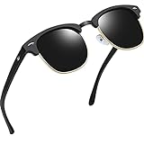 Joopin óculos De Sol Masculinos Femininos Polarizado Semi Sem Aro Espelhados óculos De Sol Proteção Uv (preto Fosco)