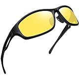 Joopin Noite Visão Óculos Homens Mulheres Óculos De Condução Noturna Esportiva Óculos De Sol Anti Brilho UV Proteção Amarelo Preto 