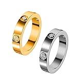 JOOVAYUN Anéis De Ouro Para Mulheres Meninas Alianças De Casamento Conjuntos De Ouro Prata Presentes De Aniversário 8 Metal Liga Metálica 