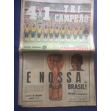 Jornal Gazeta Esportiva Antigo Brasil Tri campeão