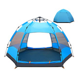 Joyfox Barraca Camping Impermeavel Automatica 4 O 5 Pessoas Uso Duplo Cor Azul
