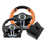 Joystick Volante Gamer Vibração Simulador Driving C  Pedal Cor Laranja