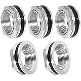 JoyTube Conector De Tanque De água FPT De 2 5 Cm Encaixes De Anteparo De Aço Inoxidável Para Tanque De Armazenamento De água Pacote Com 5 