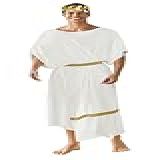 JPXH Fantasia Romana Adulta De Toga Da Grécia Antiga Com Faixa De Cabeça Para Cosplay De Halloween- Branco- Small