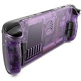 JSAUX Transparent Back Plate Vents Version Compatible For Steam Deck  DIY Clear Edition Replacement Shell Case Compatible With Steam Deck   PC0106 Vents Version  Aka PC0106B   Purple 