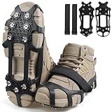 JSHANMEI Walk Traction Cleat Snow Ice Grips Snow Cleats Crampons Antiderrapante Calçado Elástico 24 Spikes Small