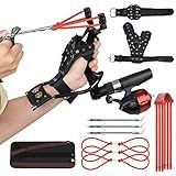 JTXCDFHMJ Estilingue Kit De Estilingue De Pesca Com Carretel E 3 Pontas De Flecha Estilingue De Pesca Estilingue De Foguete De Suporte De Pulso Para Pesca E Caça Estilingue De Dupla Finalidade
