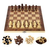 Juego De Ajedrez Plegable Magnético Grande, De Madera, Fielt