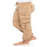 Juicy Trendz Calça Cargo Feminina Leve - Calças Militares De Combate De Secagem Rápida- Design Utilitário De 8 Bolsos Para Caminhadas- Caqui- M