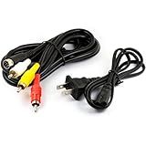Jujinglobal Cabo RCA AV 5 9 Pés E Cabo De Alimentação 4 9 Pés Para Console De Jogos Sega Saturn TV
