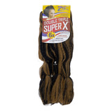 Jumbão Super X Jumbo Sintético Combo 2 Pacotes 800gr + Brind Cor P2/27 Castanho Escuro Com Mechas Mel