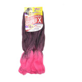 Jumbo Trança 400gramas Cabelo Sintético Jumbão Super X brind Cor T2 pink Castanho Escuro Com Californinana Rosa Pink