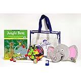 Jungle Beat  Deluxe Kit  Book   CD  Jungle Drum  Elephant Puppet  Hand Stamp   Jungle Tote Bag
