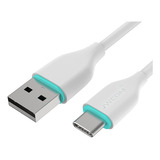 Jwcom Cabo Usb Tipo C Branco Universal Fast Charging 3 Metros