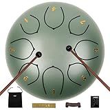 JYTMUS Steel Tongue Drum 8 Notas 15 Cm Instrumentos De Percussão C Maior Kit De Bateria De Aço Com Livro De Música Bolsa De Transporte Mallets De Bateria Suporte De Martelo E Adesivos Tambor De Língua Para Yoga Meditação