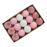 K Conjunto De 15x Enfeites De Bola De Natal Rosa