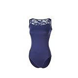 K H MARTIN Collant Feminino Com Detalhes De Renda Safira GG