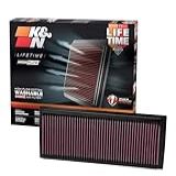 K N Filtro De Ar Do Motor Original De Alto Fluxo Vitalício Aumenta A Potência E Aceleração Lavável Premium Compatível Com Volswagen Audi 2003 2019 Beetle Passat Jetta Tiguan Q3 Q3 Quattro 