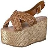 KAANAS Sandália Feminina Nut Espadrille Wedge- Canela- 36