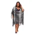 Kafitan Plus Size  Saída De Praia Chiffon Cetim Tam 46 Ao 60